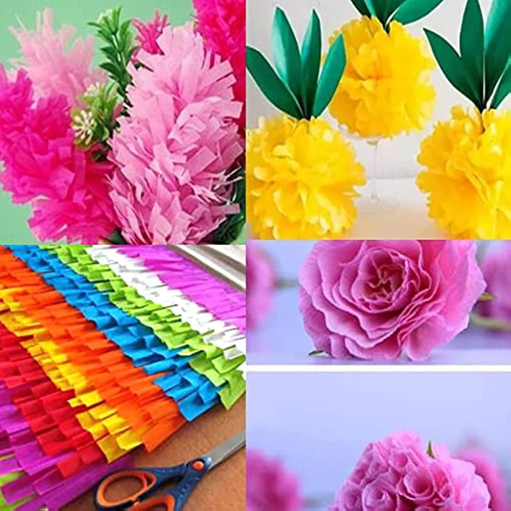 Premium Crepe Paper Party Streamers 21 Assorted Colors, Large 20 Inch X 3.2 Ft. Per Sheet DIY Crepe Paper Flowers Crafts Gift Wrapping Box Birthday Wedding Party Drop Decoration Supply (10)