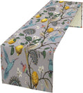 Table Runner with Flowers and Birds, Spring Plant Flowers Table Decoration Linen Table Runner Family Party Party Decorations 13x120 Inches