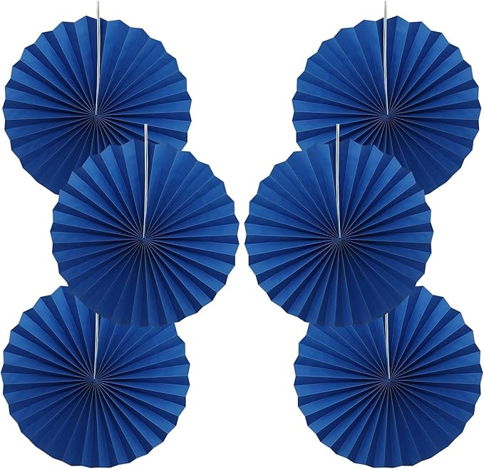 BARTHEW Blue Birthday Decorations,DIY Blue Paper Fans Hanging Decoration ,Party Decorations for Adults 16in, Royal Blue Birthday Decorations,Baby Shower Decorations 30 Color DIY Set (Navy Blue)