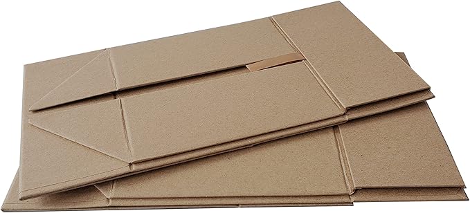 CECOBOX - Gift Boxes with Lids for Presents 6"x6"x2.75" - Matte, Collapsible Magnetic Closure Gift Box - Groomsmen & Bridesmaid Proposal Boxes, Wedding, PR, Birthdays, Holidays (Kraft)