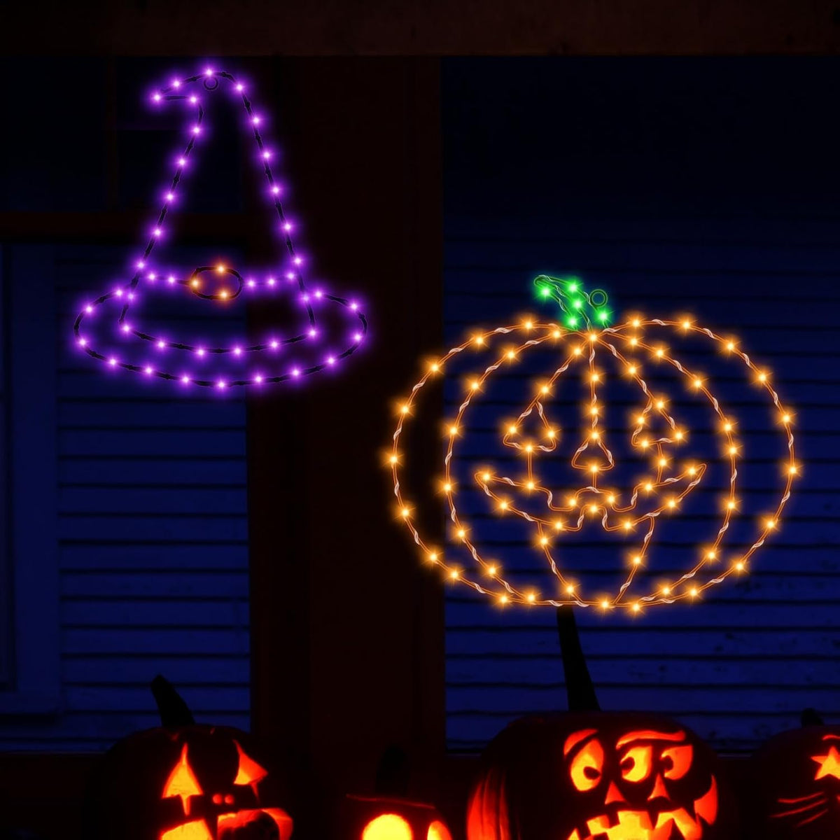 Halloween Window Lights, 2 Pack LED Waterproof Timer Indoor Decor