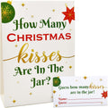 Christmas Party How Many Kisses Standing Sign 40 Guessing Cards Set | Holiday Wedding Bridal Baby Shower Raffle Party Activity Decor by Gift Boutique