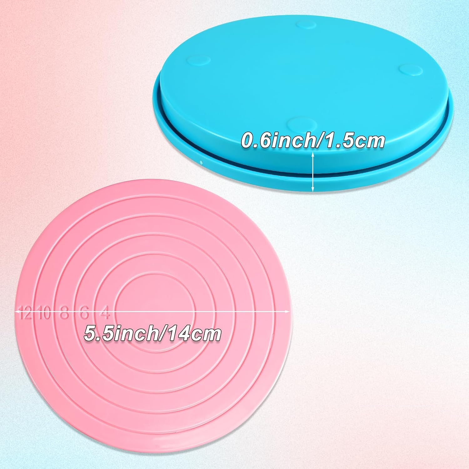 16 Pcs Cookie Decorating Kit Cookie Turntable Decorating Supplies with 2 Acrylic Turntable 6 Scribe Needle and 2 Silicone Mesh Mats 6 Decoration Brushes