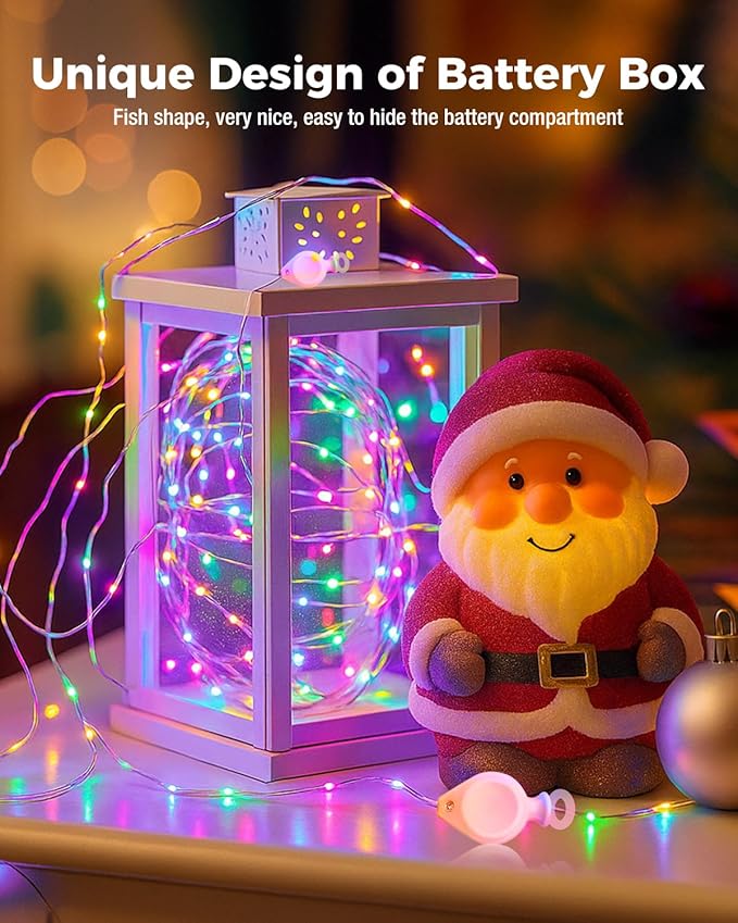 btfarm 12 Pack Fairy Lights Battery Operated, 7FT 20 LED Mini String Lights Waterproof Silver Wire for Mason Jars Centerpiece Table Crafts Bedroom Christmas Decoration,Colourful