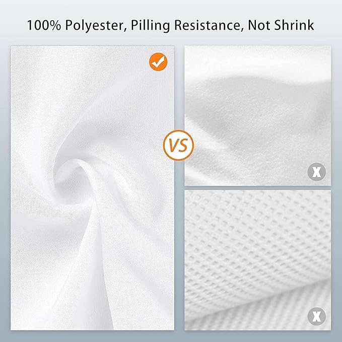 12x10 FT White Backdrop Background for Photography, 100% Polyester Photo Booth Backdrop Foldable Washable White Screen for Portrait Photoshoots Booth Party Video Studio