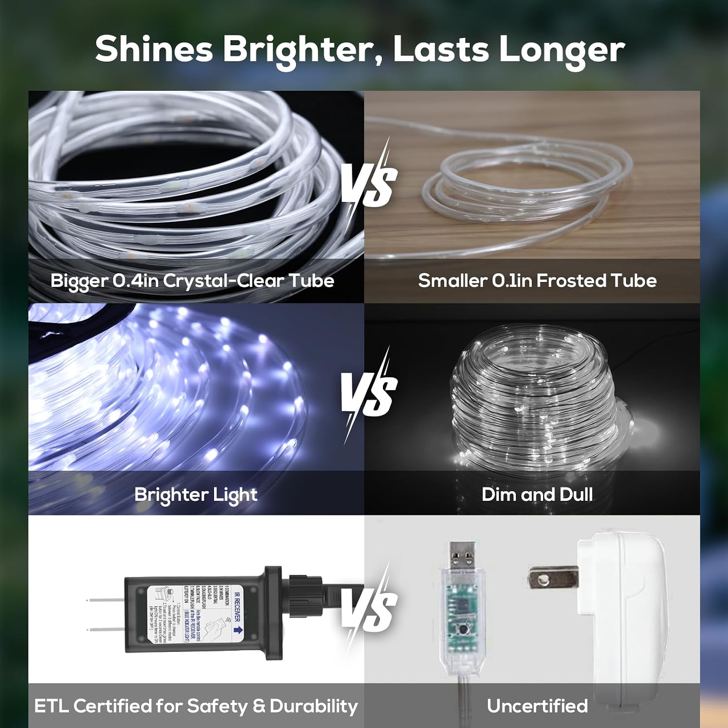 100Ft 720 LED Rope Lights Outdoor Waterproof with Remote, 8 Modes and 4 Brightness Rope Lights for Outside, Garden, Patio, Pool, Bedroom, Party, Indoor Outdoor Decoration (Cool White)