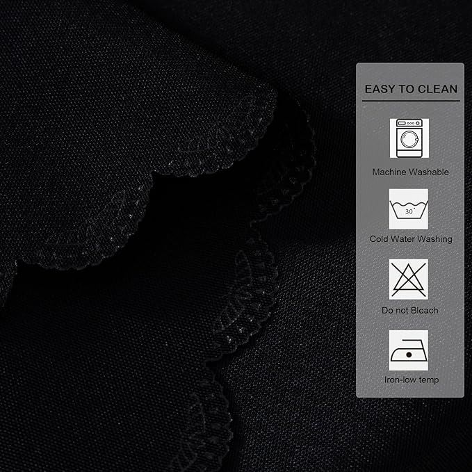 Square Black Tablecloth 43 x 43 Inch Polyester Fabric Washable Table Cloth Decorative Wrinkle Resistant Solid Color Table Cover for Kitchen Dinning Party Wedding Camping