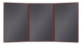 Goodsmart Pajco Style Restaurant Menu Covers – Pack of 10, Side-Load Fold-Out Menu Holders, Single Stitched Edge Clear Vinyl Menu Sleeves, Leatherette Trim Gold Corners, Burgundy, 3 View (8.5" x 14")