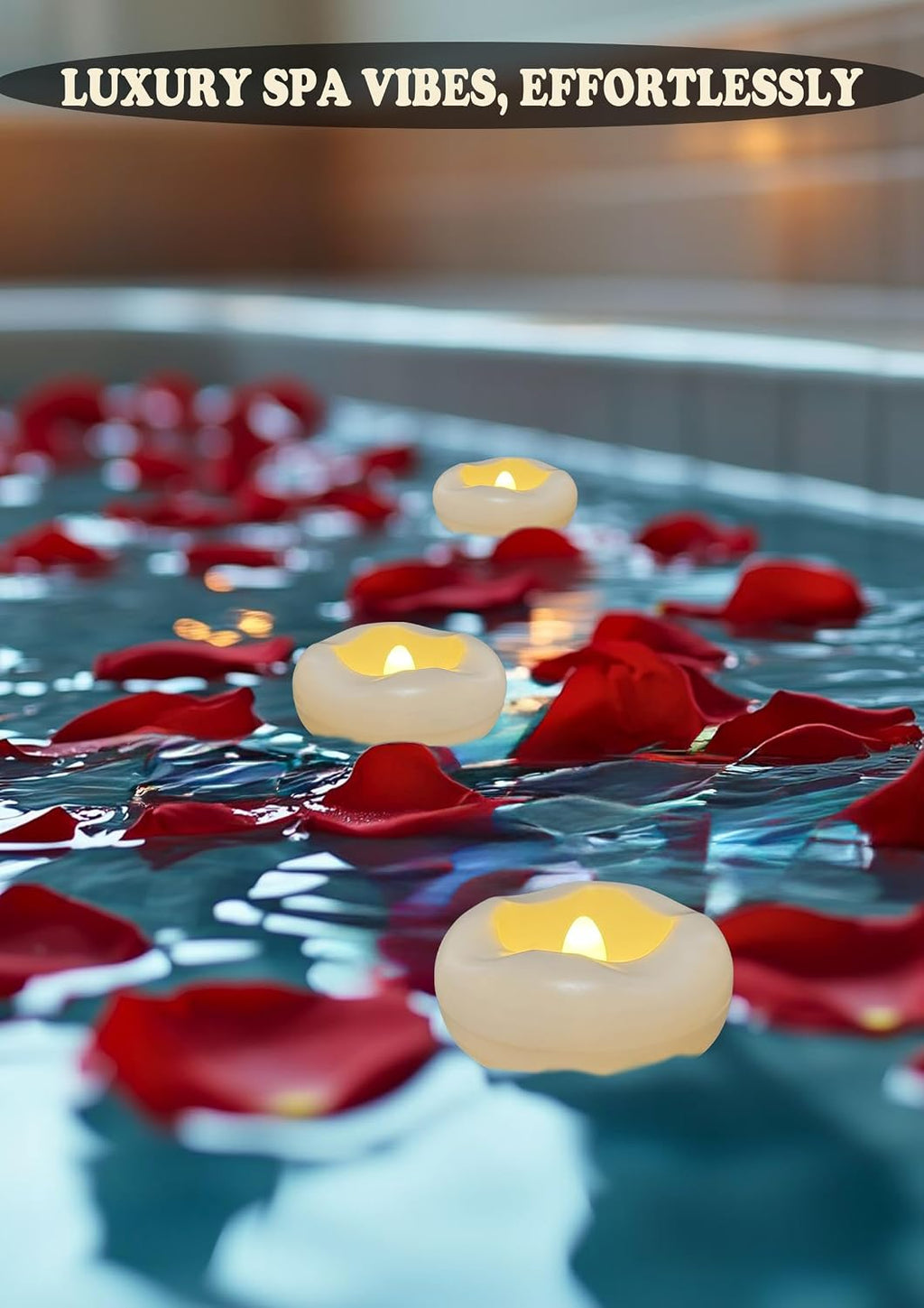 Floating Candles, Water-Activated 2.3" Flameless LED Candle 150+ Hours Waterproof Plastic White Battery Operated Candle for Centerpieces, Cylinder Vases Table Decorations Wedding Pool Party 24 Packs