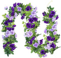 Kisflower 3Pack Artificial Rose Flower Garland, 23.7FT Fake Vines Silk Flowers Hanging Rose Ivy for Wedding Arch Decorations Room Party Home Garden Hotel Office Wall Decor (Purple)