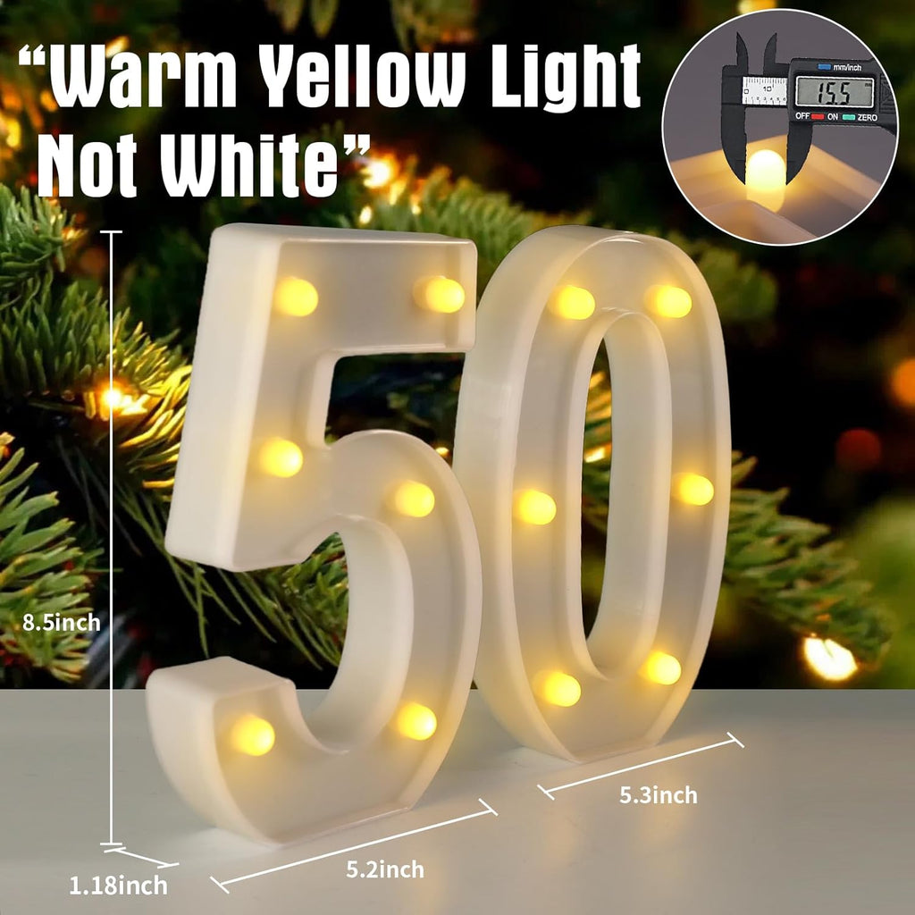 50th Birthday Decorations Woman Man,Marquee Numbers for 50th Wedding Anniversary Decorations,Light Up Numbers 50 Sign for Party Backdrop Wall Decor,50 Birthday Centerpieces Table Decoration