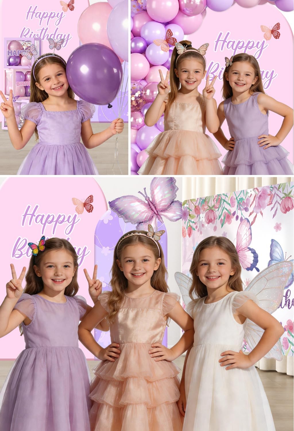 butterfly birthday decorations complete party set, butterfly theme on a desk or shelf
