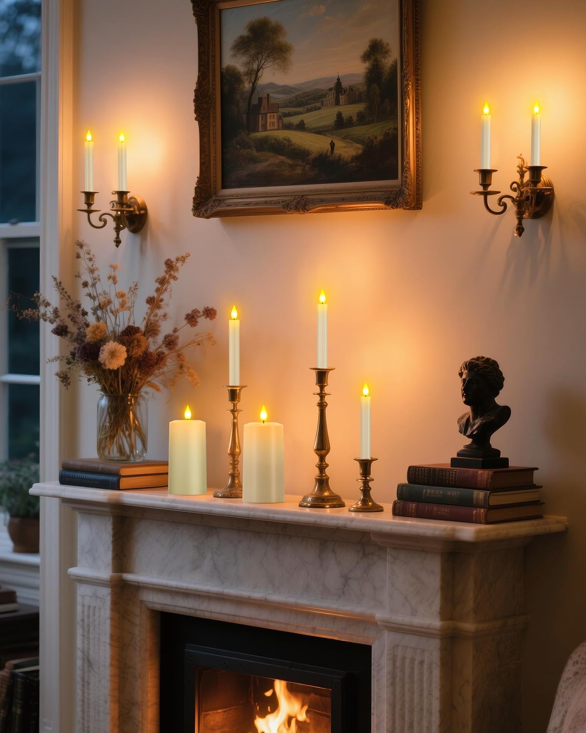 Yme Rechargeable Flameless Taper Candles Battery Operated with Remote Timer