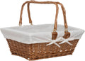 rectangular wicker storage basket with handle & removable, main product view