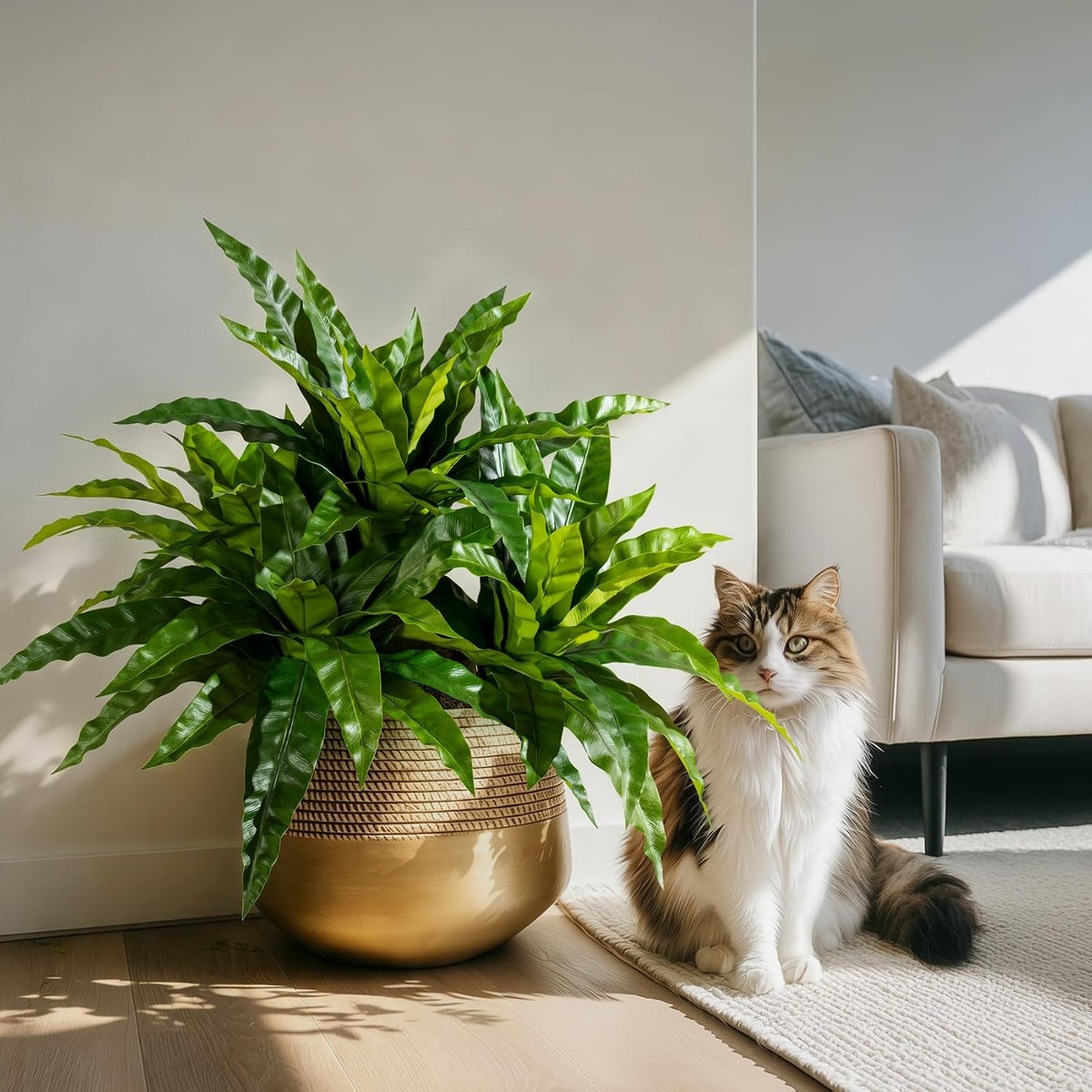 4 Pcs Artificial Greenery Stems Fake Bird Nest Fern Faux Branches Artificial ...