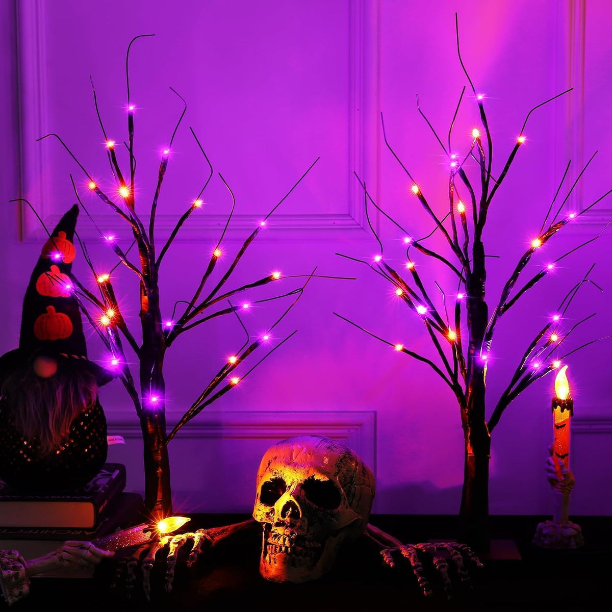 halloween decorations 2 pack 24 inch color-changing halloween, side view