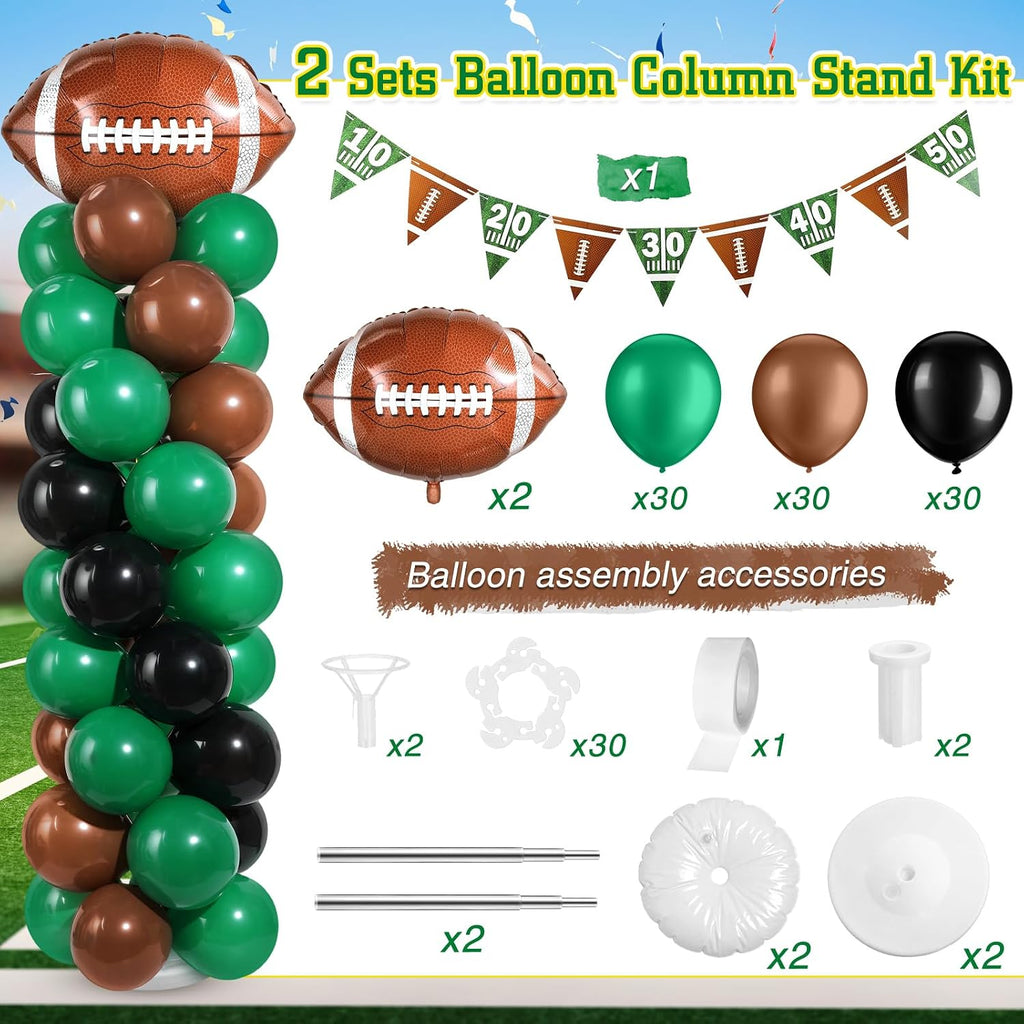 yalikop 2 sets football party balloon column stand shown in use
