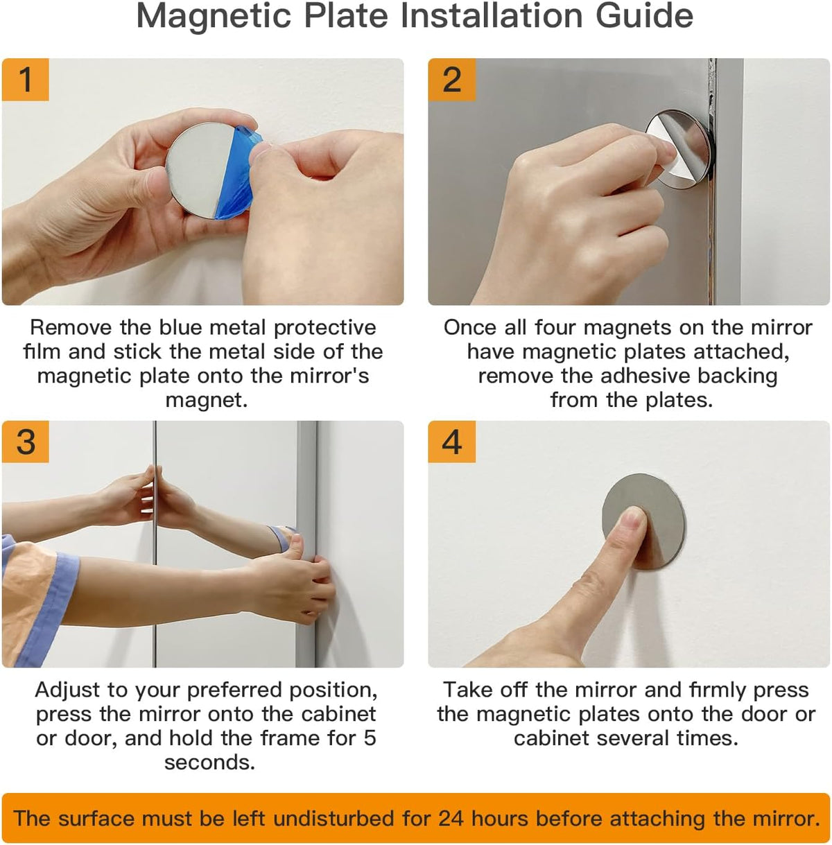 brisafe magnetic no-drill shatterproof nanomirror, 20 x 63, side view
