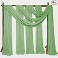 8 Panels Wedding Arch Draping Fabric 28" x 20Ft Wedding Arch Drapes Chiffon Fabric Drape Sheer Backdrop Curtain for Weddings Party Ceremony Birthday Arbor Drapery Reception Ceiling Décor(Sage Green)
