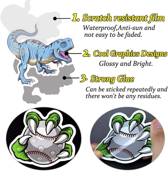 QTL Dinosaur Stickers for Kids Boys Dino Stickers for Water Bottles Laptop Dinosaur Party Supplies Gifts for Boys Pack 50Pcs
