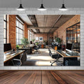 7X5ft Office Video Photo Backdrop Photography Background for Recording Conference, Zoom Home Podcast Backdrops Photo Booth Prop Decorations Wall Decor Tablecloth