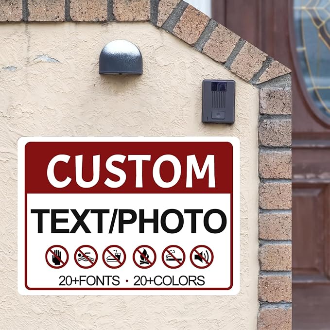 Custom Signs Outdoor Metal,Personalized Street Sign,Create Your Own Sign-Offices、Businesses、Workplaces Address Signs,Indoor and Outdoor Use