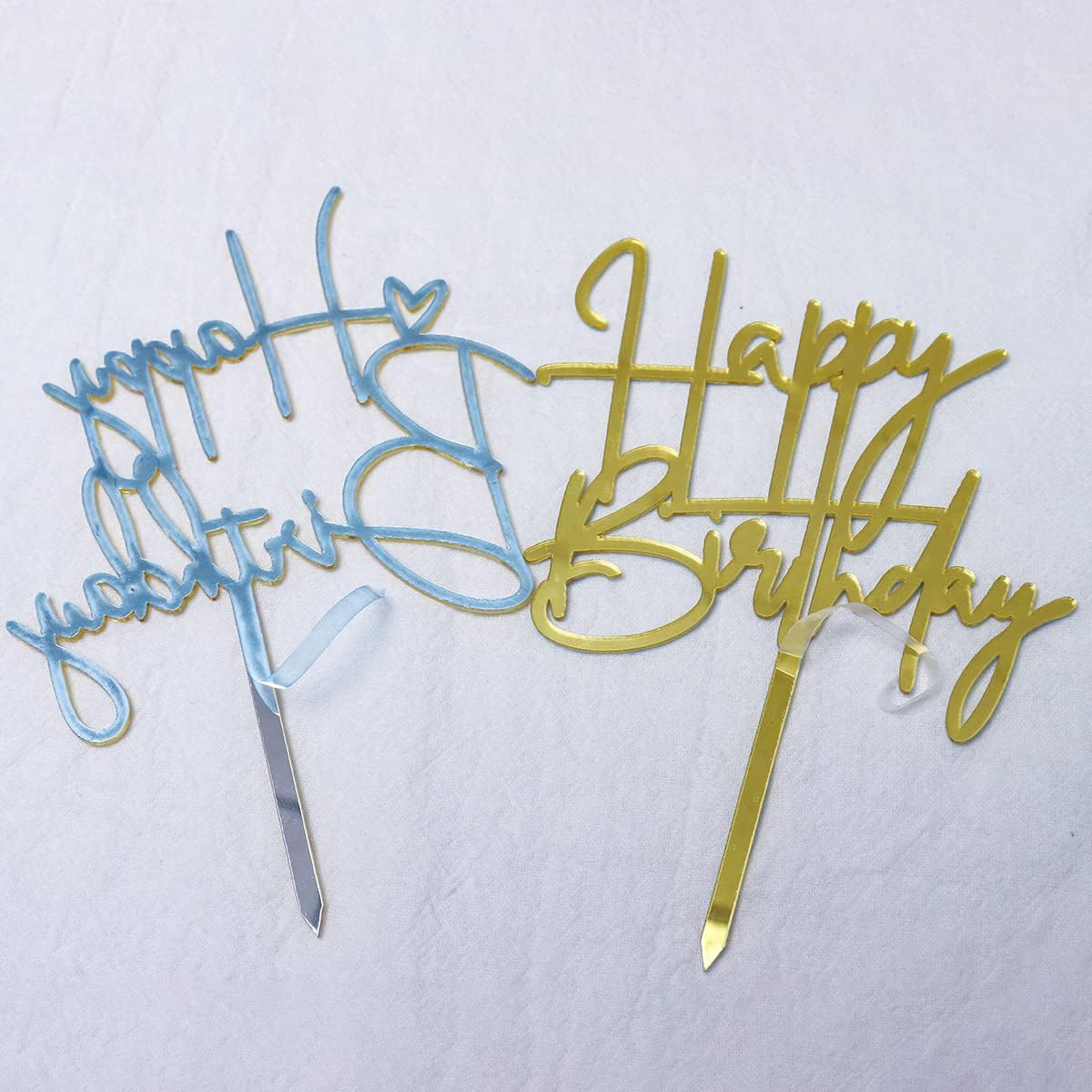 Gold Birthday Cake Topper, 6pcs Acrylic Birthday Cake Toppers Happy Birth Cake Toppers for Decorations Gold Topper for Girls Women's Party Decorations | Happy Birth Cake Toppers for Decorations Gold Topper for Girls Women's Party Decorations