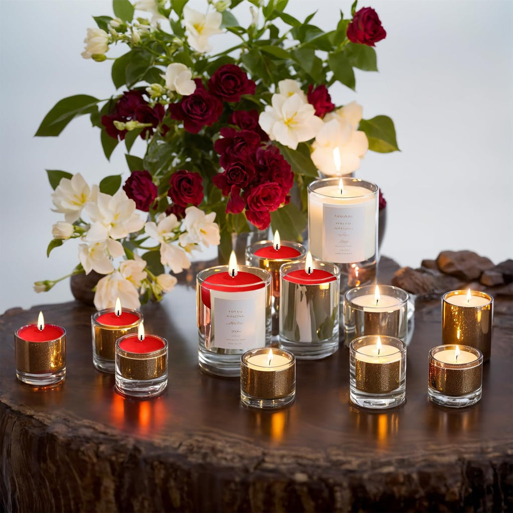 Red Floating Candles 3 inch, 6 Pack Floating Candles 10 Hours Burn Clean & Unscented Floating Candles for Valentine's Day,Wedding,Proposal Anniversary Decorations (6 Pack, red, 3 inch)