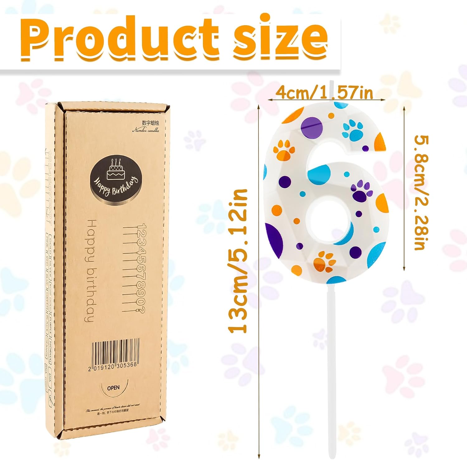 3D Dog and Cat 11th Birthday Candle Numbers 11 Candle Paw Cake Topper Cupcake Decorations for Pet Theme Party Decor Anniversary Celebrations Supplies