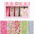 Confect Love Party Sprinkles – Edible Cake Decorating Mix with Orchid Green, Hot Pink & Silver Pearl Dragees, Pink Jimmies, Silver Sparkling Sugar – Festive Toppings for Cakes, Cupcakes, Cookies –Vegan, Gluten-Free, Nut-Free, Soy-Free, Dairy-Free, Palm...