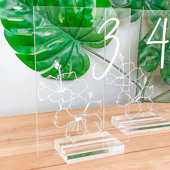 20 Pack Clear Acrylic Blank Signs for Table Numbers, 5x7 Inch Clear Acrylic Blank Sheet Sign 1/8 inch Thick, Use for DIY Wedding Table Signs Display Party Events