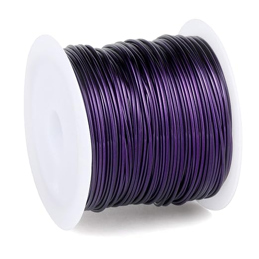49FT Jewelry Wire 18 Gauge Tarnish-Resistant Copper Beading Wires Roll Bulk for DIY Crafts Jewelry Making, Purple Wire