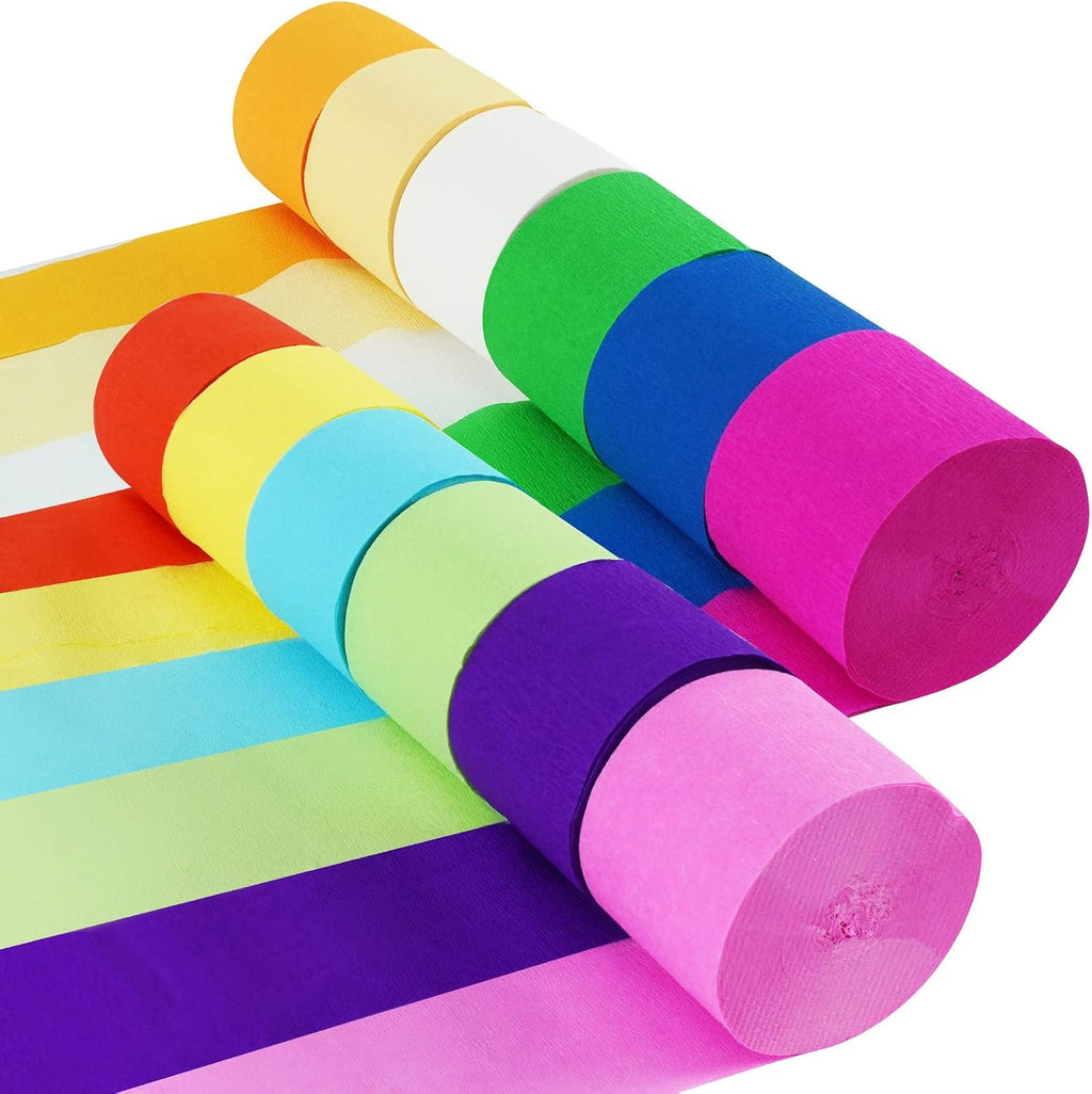 Tuzier Crepe Paper Streamers for Party Birthday Decorations 12 Rolls 984ft