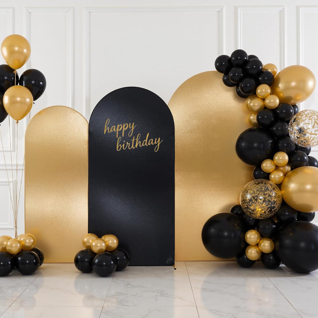 gold black glitter arch backdrop cover 3set (6, main product view