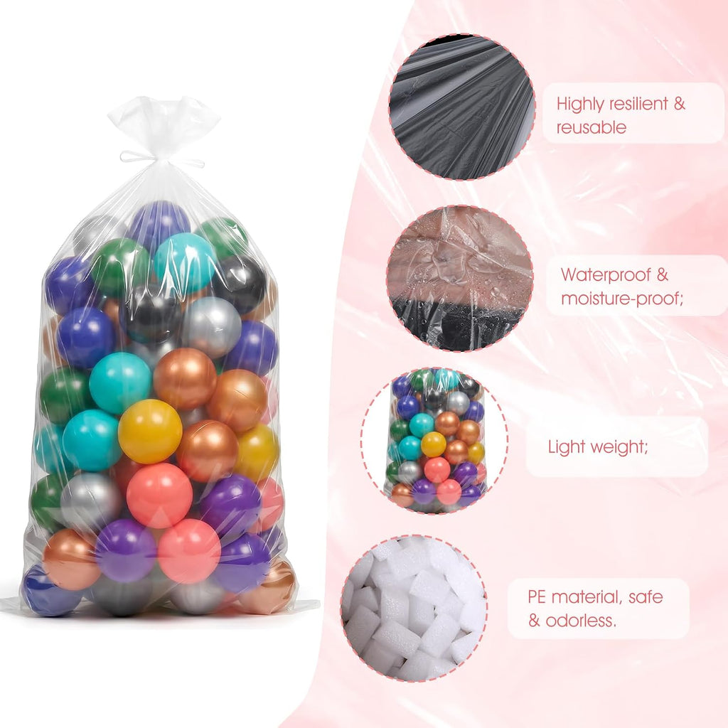 4Pcs 98.4" x 59" Extra Large Balloon Bags for Transport, Reusable Big Plastic Balloon Storage Bag, Giant Clear Carrying Storage Bags for Wedding Birthday Party Supplies, Clear Balloons Drop Bag