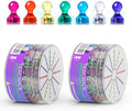 Push Pin Magnets - Tiergrade 120 Pack 7 Assorted Color Strong, Office, Use at Kitchen Home and School Classroom, for Refrigerator Dry Erase Board and Whiteboard.
