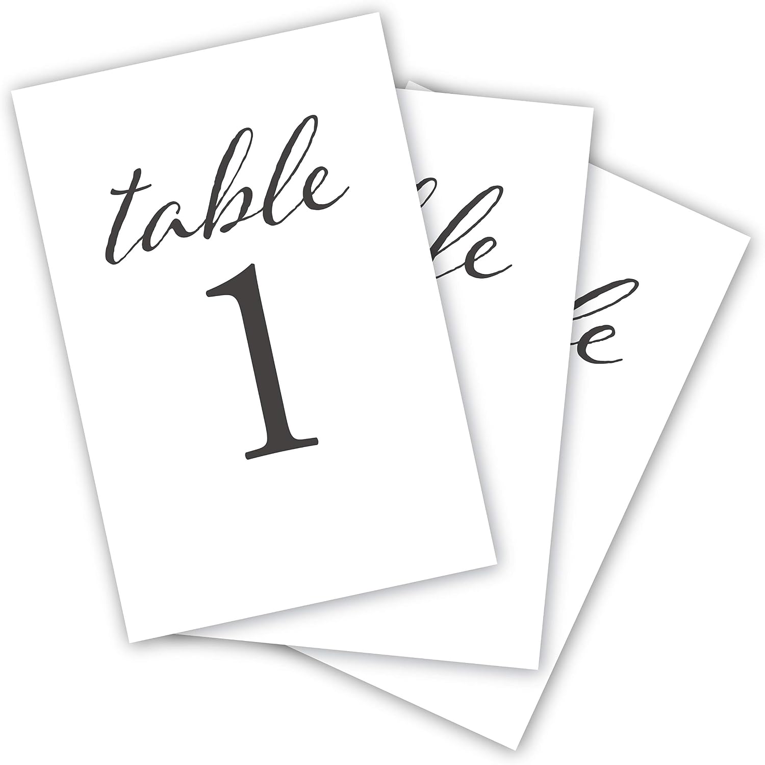 Black Wedding Table Numbers, 1-25, Centerpiece Decorations, Double Sided 4x6, Numbers and Head Table Card Included