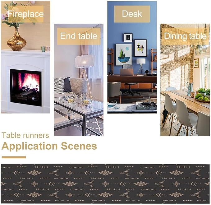 Aztec Table Runner Southwest Native Navajo Tribe Geometric Vintage Country Dinner Table Decoration Table Runner 13x60 Inch