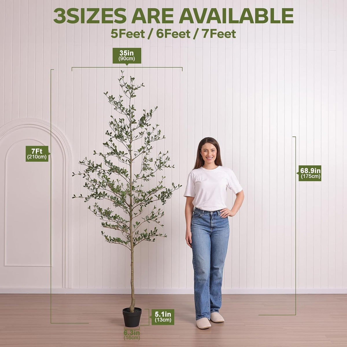 verinatural 6ft shady lady faux tree, artificial black, package contents