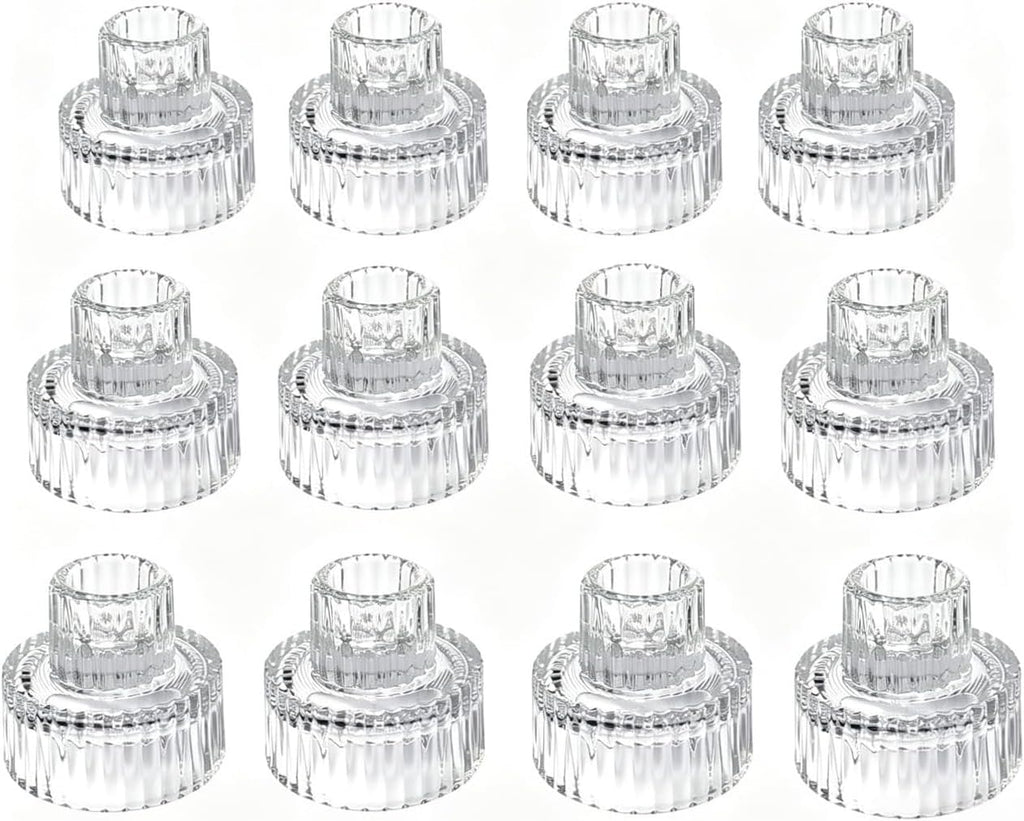 Hosley Set of 24 Glass Taper Candle Holders/Tea Light Candle Holders 2 Inches High Ideal Gift for Weddings Party Favor Reiki Meditation