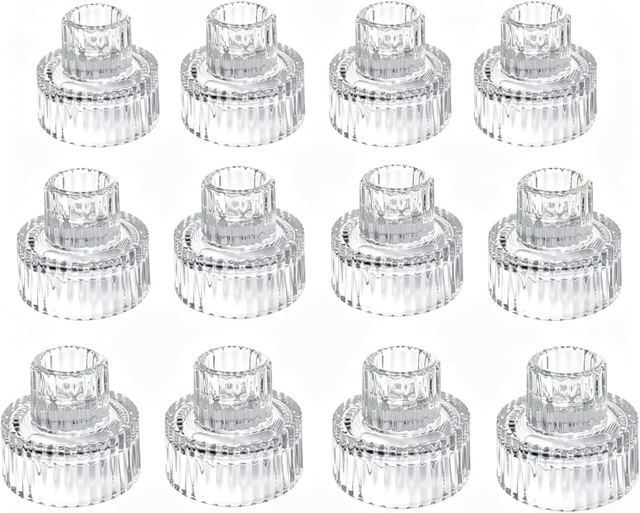 Hosley Set of 24 Glass Taper Candle Holders/Tea Light Candle Holders 2 Inches High Ideal Gift for Weddings Party Favor Reiki Meditation