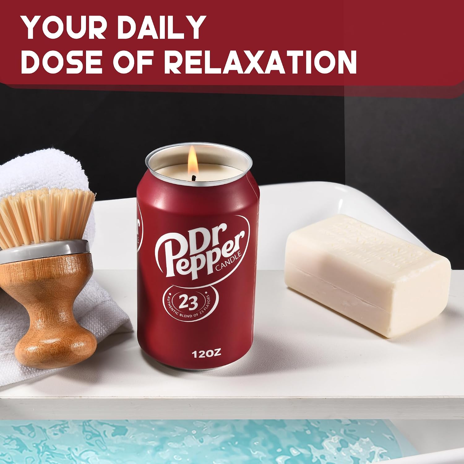 Doctor Pepper Candle - Smells Like the Real Soda - Cute Candles for Cool Gifts - Funny Candles for Any Occasion - Cute Things for Aesthetic Room Decor - Cool Candle for Cool Things