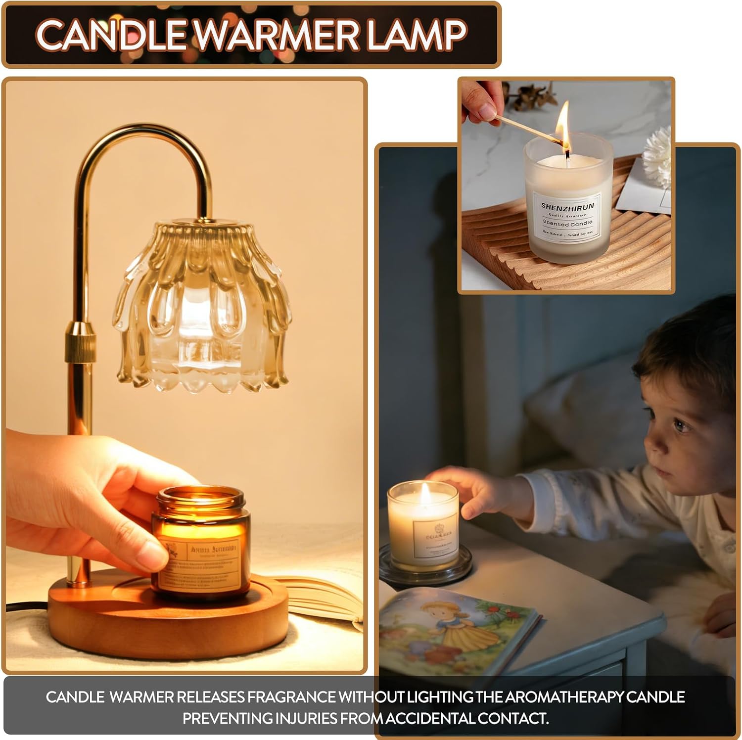 Candle Warmer Lamp with Timer Dimmable, Mother's Day/Birthday Gifts for Women Mom Her, House Warming Gifts New Home, Wax Melt Warmer Modern Farmhouse Decor for Yankee Candle in Bedroom Living Room