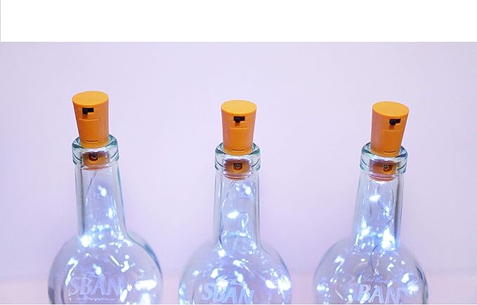 24 Pack 20 LED Wine Bottle Cork Lights, Fairy Mini String Lights Copper Wire, Battery Operated Starry Lights for DIY, Christmas, Halloween, Wedding, Party, Indoor&Outdoor (24 Pack, Cool White)