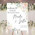Personalized Welcome To Our Wedding Sign, Wedding Decorations, Flowers Wedding Sign #6, Vesion 6