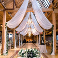 modfuns ceiling drapes for parties white sheer chiffon, main product view