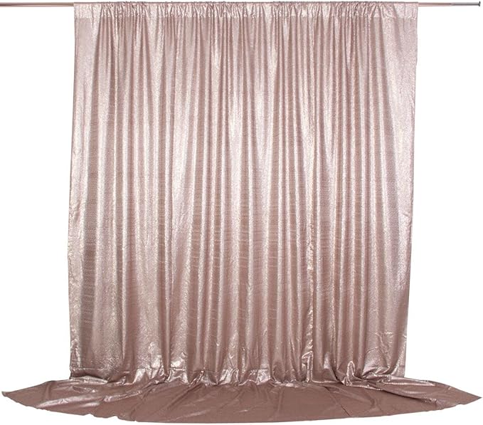 Poise3EHome 8Ft x 8Ft Champagne Sequin Backdrop, Glitter Thick Satin Sequin Background Drapes, Sequence Xmas Thanksgiving Backdrop for Wedding Party Holiday Festival Decor