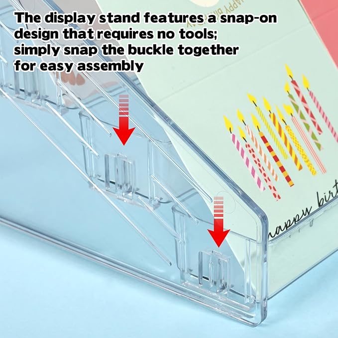 2 Pack 7 Tier Acrylic Card Display Stand, 7-tiers Versatile Display for Trading Cards,Greeting Card Display Stand,Portable Display Rack Holder for Graded Cards, PSA Cards,Sports Cards, Business Cards