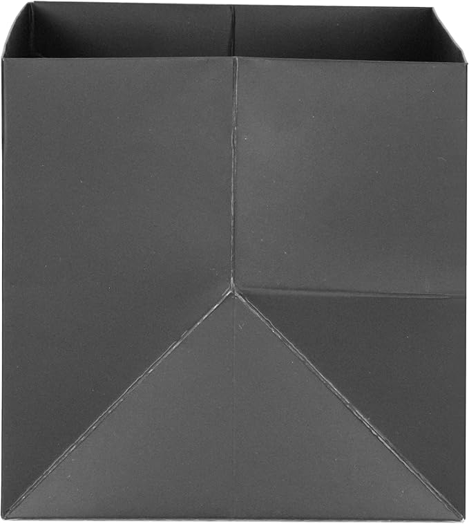 Black Paper Gift Bag Small Square Bottom Kraft Cardboard Paper Bags With Handles For Wedding, Baby Shower, Birtyday Party (Black, 6 x 6 x 6 in, 10 Pcs)