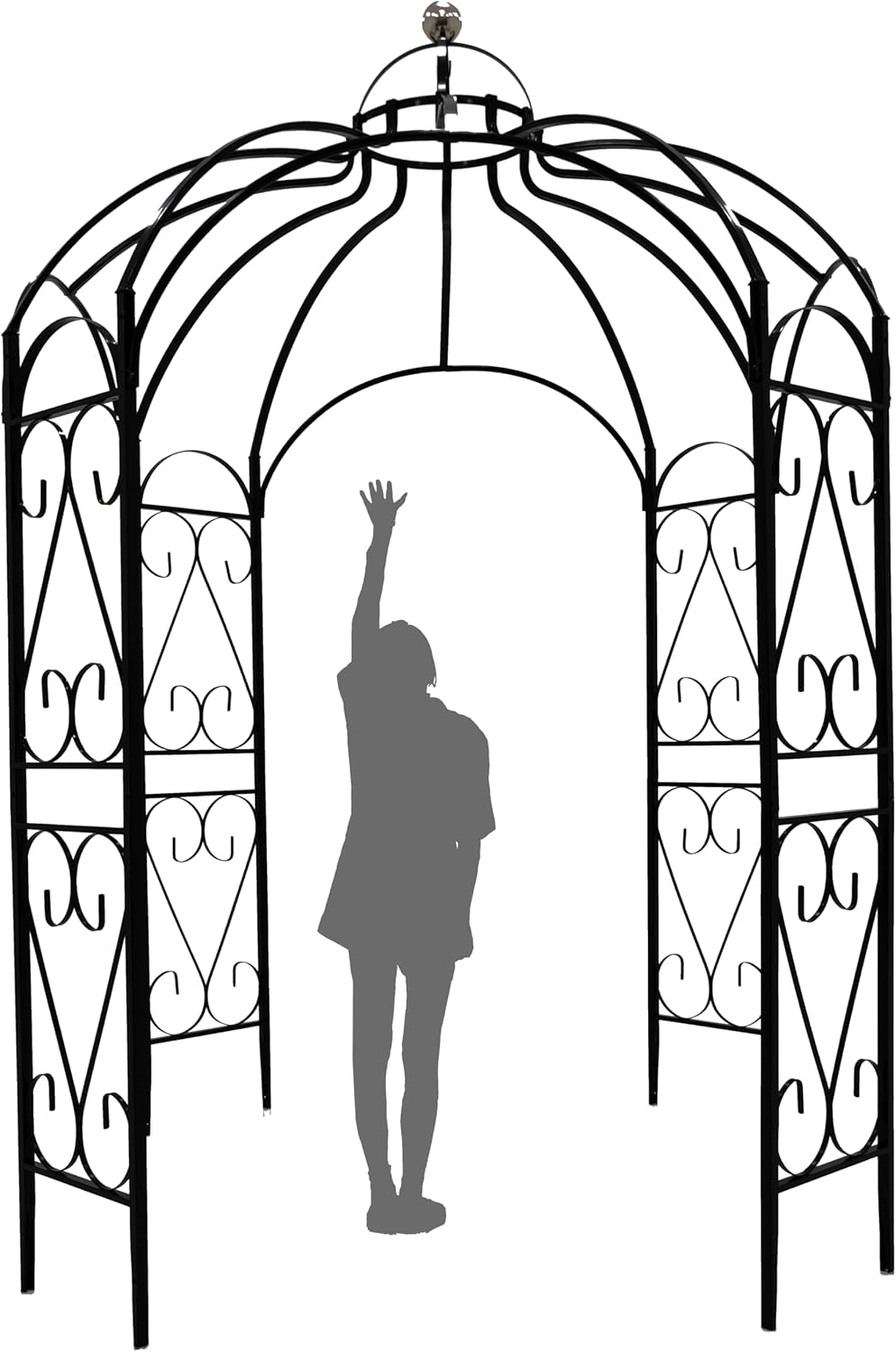 OUTOUR Versatile Oversized 9FT Iron Garden Gazebo Arbour Arbor